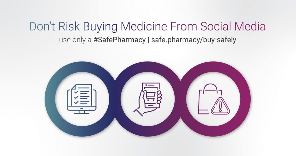 Infographic showing the dangers of buying medication on social media sites