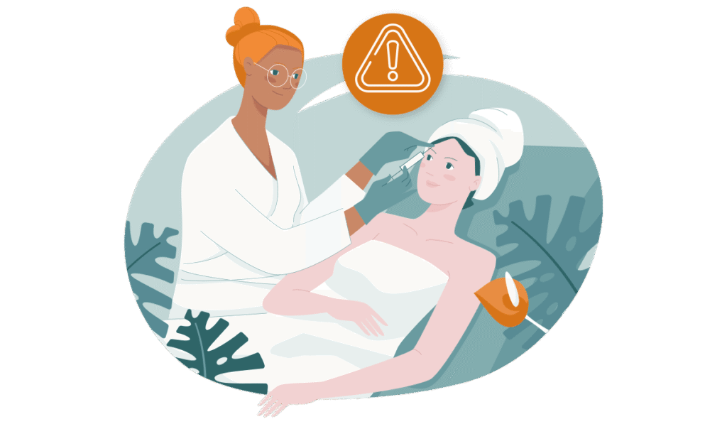 A med spa worker administering injectables to a patient.