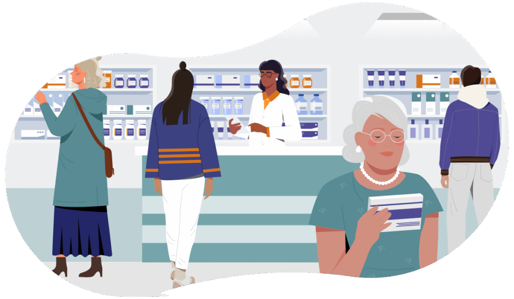 People at a pharmacy