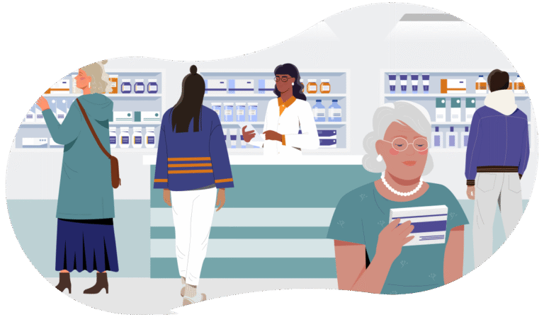 People at a pharmacy