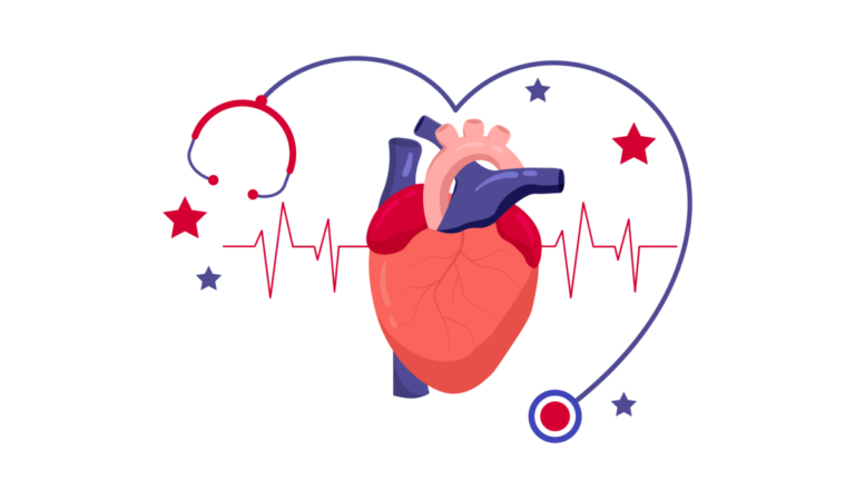 Illustration of a heart and heart rate