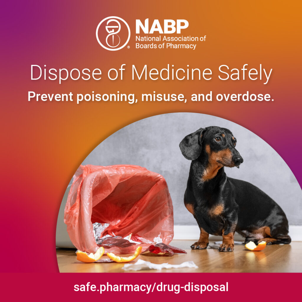 Infographic describing the risk of unsecured prescriptions in the home for pets.